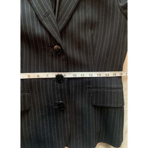 Till the End Nordstrom Business Blazer Womens 10 Black w Pin Stripes Sport Coat - Picture 8 of 11